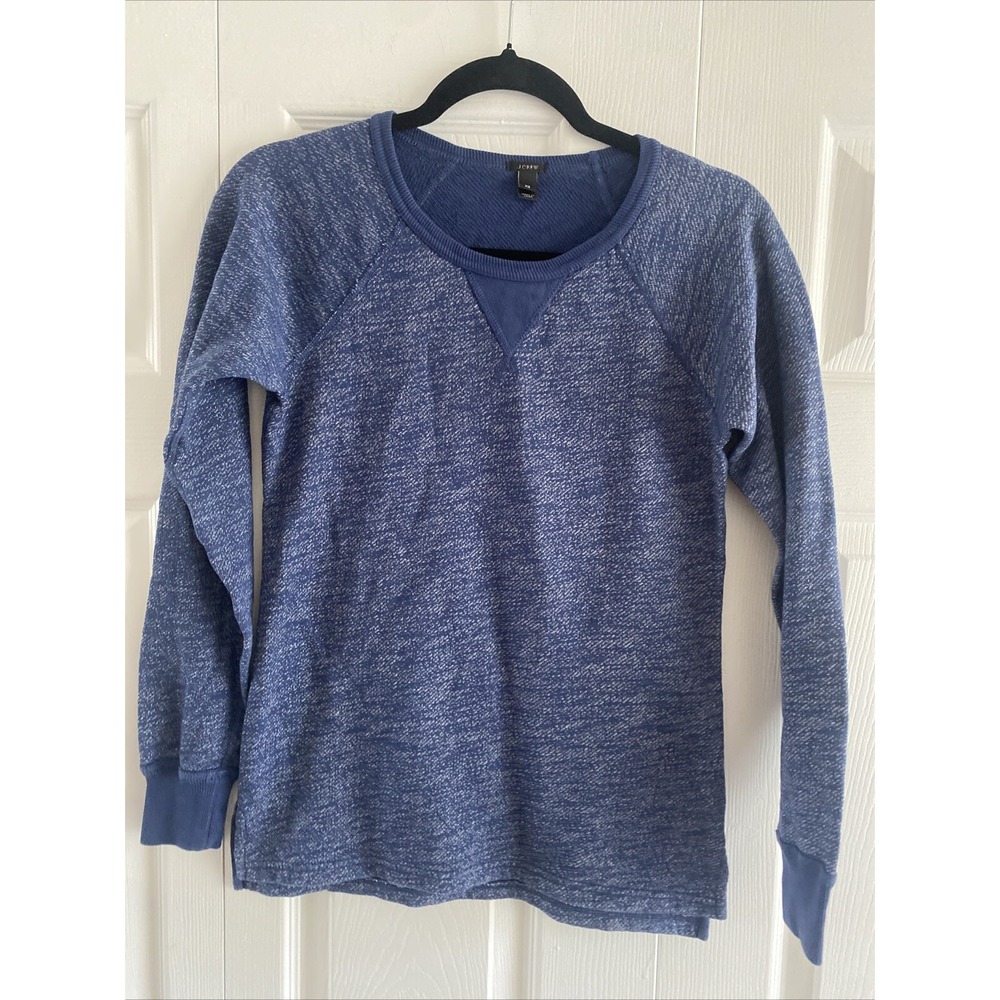 J.Crew Raglan Sweatshirt Womens XS Blue Marl Size XS Preppy Minimal Fisherman